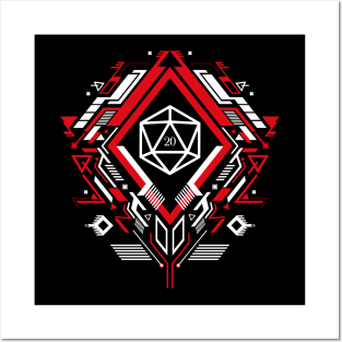 Futuristic Polyhedral D20 Dice TRPG Tabletop RPG Gaming Addict Posters and Art